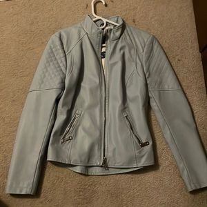 Guess Baby Blue Leather Jacket
